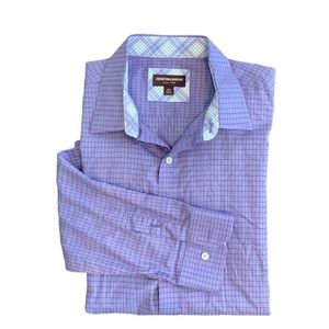 JOHNSTON & MURPHY BUTTON DOWN SHIRT PURPLE DESIGNER DRESSY XXL